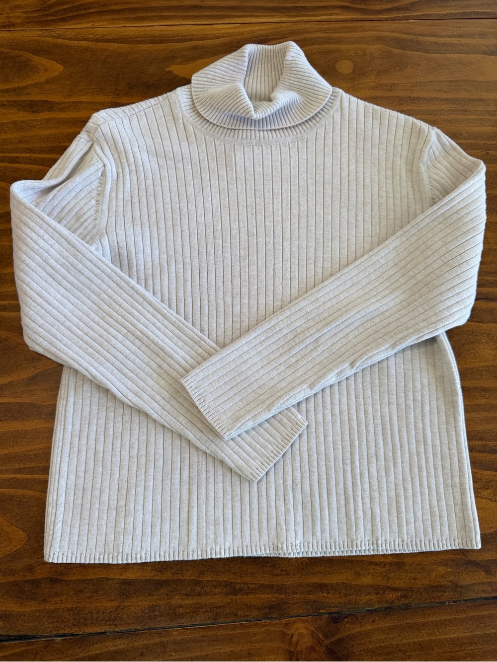 Talbots Women's Ribbed Turtleneck Sweater - Cream